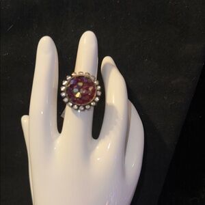 Bold Purple and Silver Statement Ring